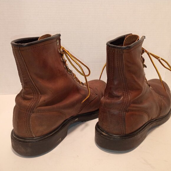 RED WING Vintage Men 10.5D Lace-up Logger 2233 Safety Toe Brown Leather - Picture 8 of 12